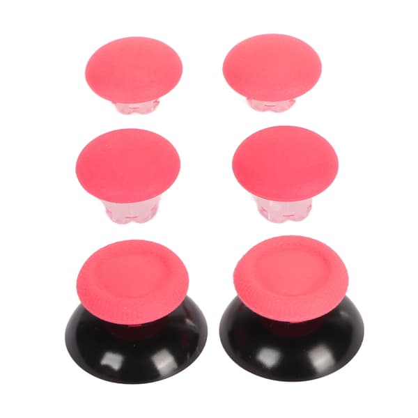 Tommelgrep 8 i 1 Multifunksjonelle 3D Fjernsensor Tommelpinnehetter med 2 stk Tommelpinnebase for PS5-kontroller Rosa