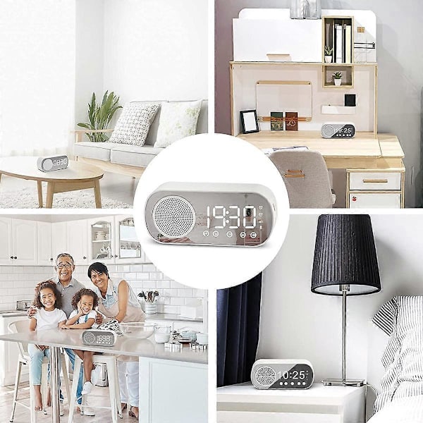 LED Digitaalinen herätyskello FM-radiolla ja Bluetooth-kaiuttimella