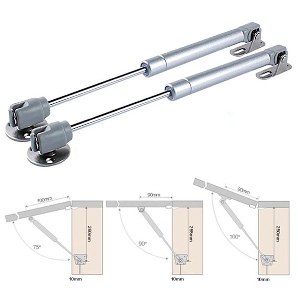 10,6 tuuman hydrauliset pehmeästi avautuvat kaasujouset kaappeihin - 2 kpl
