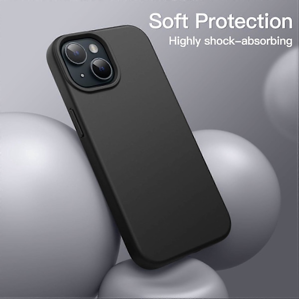 Silikone telefoncover, silkeblødt telefoncover med fuld kropsbeskyttelse, stødsikkert beskyttelsescover til iPhone 15 6,1 tommer