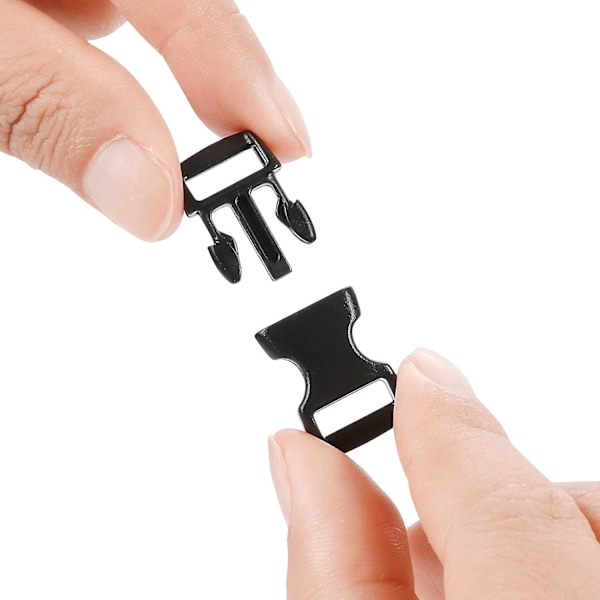 100 stk. plastikclips - til paracord armbånd/hunde- eller kattehalsbånd - Sort