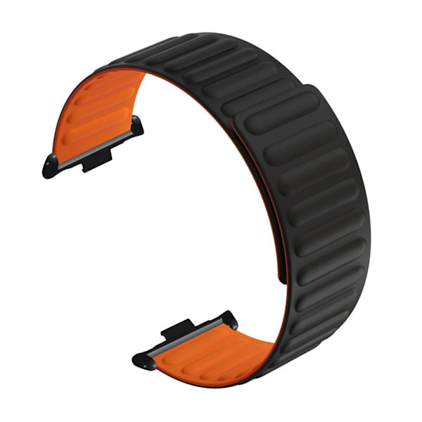 Magneettiset rannekkeet kaksipäiset pehmeät silikoniset magneettirannekkeet Mi Band 8 Prolle musta oranssi