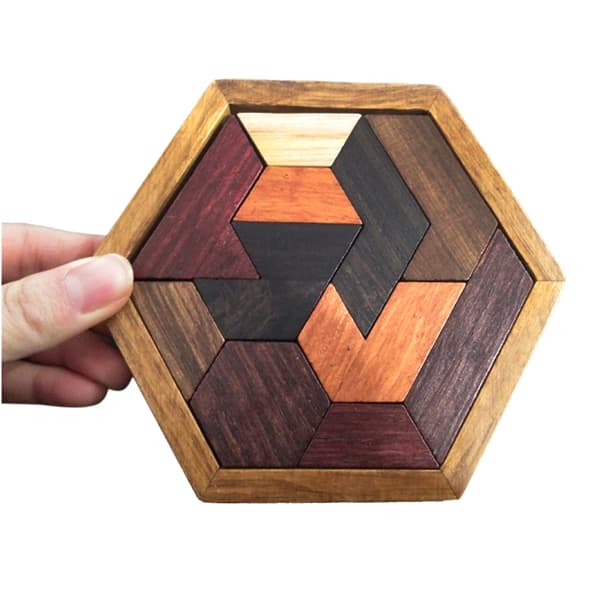 Trä Abnormitet Form Pussel Leksaker Träpussel Geometrisk Tangram Pusselbräda Hjärngympa Barn Pedagogiska Leksaker