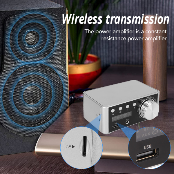 Mini Bluetooth 5.0 Digital Forstærker - HiFi Stereo Klasse D Audio Amp