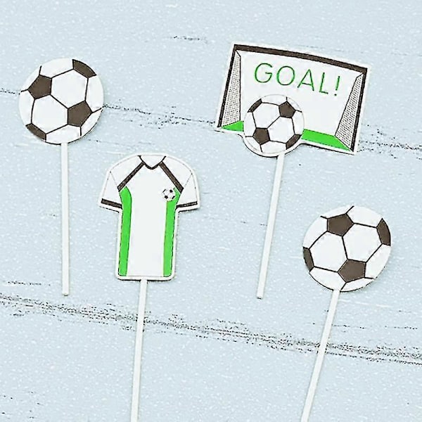 Børne Basketball Fodbold Tema Fest Cupcake Topper - Tillykke med Fødselsdagen Kage Topper Flag 7 stk. fodbold topper