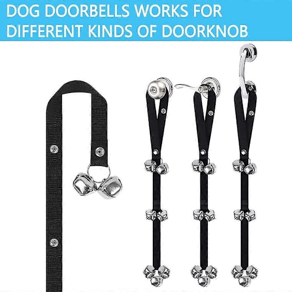 Hundeklokker Premium Pottetræning Stor Hundeklokke Justerbar Hundeklokke til Nem Pottetræning af Din Hvalp - Premium Kvalitet - 7 Ekstra Store Høje