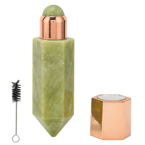 Multifunktionell Hexagonal Prism Jade Ansiktsmassagerulle Hudåtstramande Lyftande Ansiktsmassager Grön