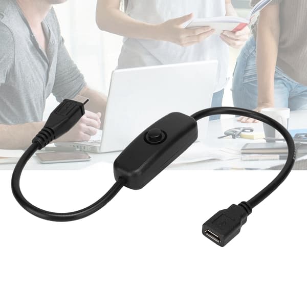 Micro USB -naaras-uros -jatkokaapeli 501-painikekytkimellä Raspberry Pi:lle