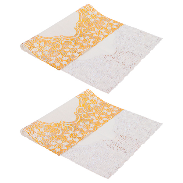 2 stk. 30 cm x 45 cm PVC-bordbrikke Gull Plassbrikke Kopp Underlag Kjøkken Bryllupsdekorasjon Stil 2