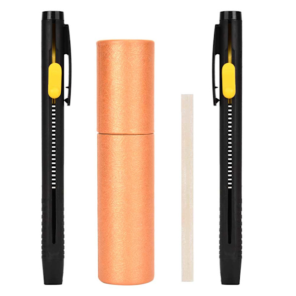 Auto Vanishing Läder Tyg Marker 2st Pennskal 20 Wax Strips Disappe Pens