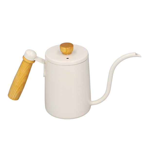 600 ml 20 oz kaffekanna med gåshals för hällkaffe, vit