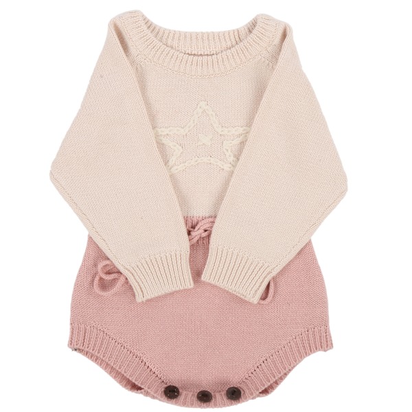 Babykläder Bomull Spädbarn Romper Jumpsuits Härlig Stjärna Långärmad Body för FlickorRosabeige 90cm