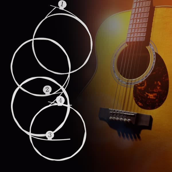 4 st ukulele strängset Ljust ljud Kol High End Transparenta gitarrtillbehör