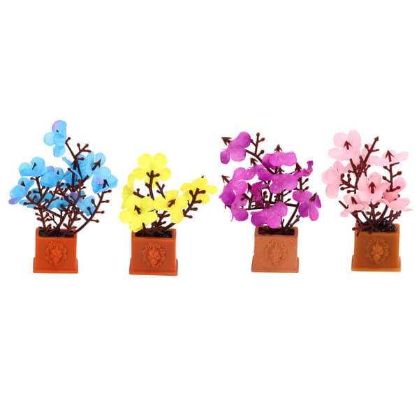 4 st Dockhusväxter 1 12 Skala Miniatyr Bonsai Mini Krukväxt Blomma Modell Liten Prydnad