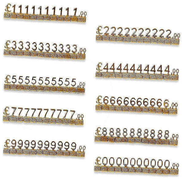 10 stk. Digitalt Prisskilt 3D Metallhylle Justerbart GBP Pris Firkantsett For Butikkutstilling Smykker
