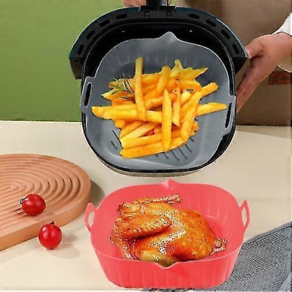 Non-stick Silikonkorg för Air Fryer, Bakform för Ugn - Återanvändbara Inlägg Svart