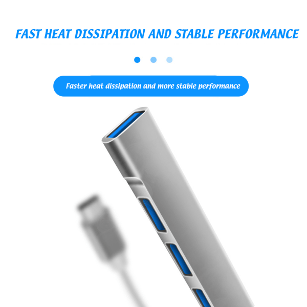 USB C -keskitin 4-porttinen USB C -keskitin multi sovitin pöytätietokoneisiin PC-kannettaviin matkapuhelimiin