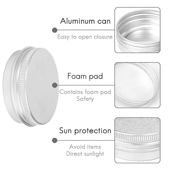 30-pack 30 ml Skruvlock Runda Metall Läppbalsam Burk Behållare Lock