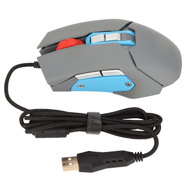 Stemmemus Makroprogrammering Indbygget mikrofon Højttaler Farvebaggrundslys 3 niveauer DPI Office Gaming Mouse