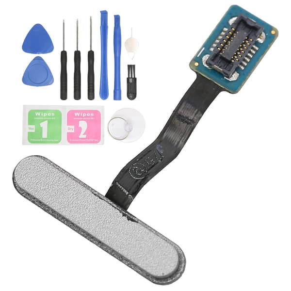 Hemknappskabel Telefon Fingeravtryck Touch Identifiering Flexkabel för S10E G970 ErsättningSilver
