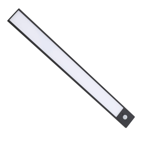 Genopladelig LED-bevægelsessensor magnetisk under-skab-lys til skab køkken garderobe sort