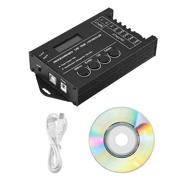 Programmerbar RGB LED Controller DC12V-24V 5 Kanal LED Timing lysdæmper
