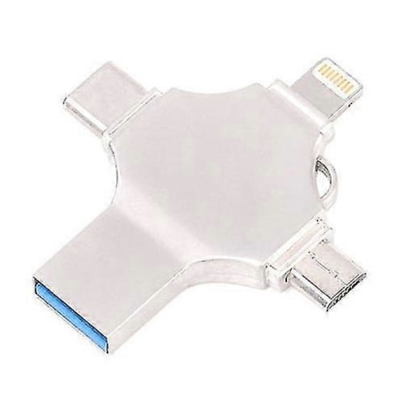 4-in-1 USB-muistitikku, yhteensopiva iPhonen, Micro USB:n ja Type C -laitteiden kanssa