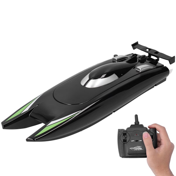 2.4G RC Båt 30KM/H Hög Hastighet Racing Båt Dubbel Motor Fjärrkontroll Båt för BarnSvart