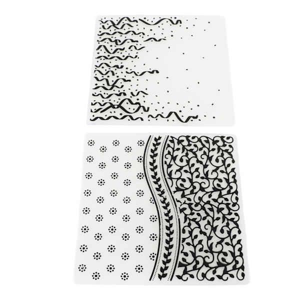 2 st präglingsmappar präglad textur 15,1x15,1cm/5,9x5,9in dekorativa plastpräglingsstenciler för DIY-pappershantverk