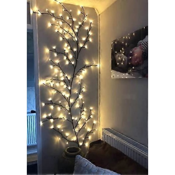 LED Träd Ljus, Inomhus Väggdekoration Träd Slinga Ljus 144 LEDs Juldekoration Sovrum Hem (Varmvit, Plug in)