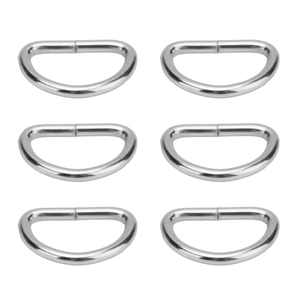 100 st D-ringar i järnmaterial, utsökt bred applikation, robusta och hållbara metall D-ringar för kläder, ryggsäck, väska, silver