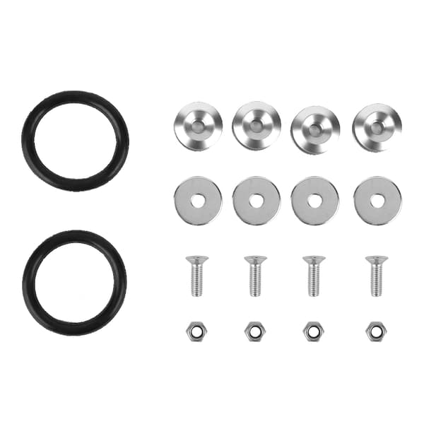 Bil aluminiumslegering skjermer/støtfanger skive/bolt motorrom pyntekit (sølv)