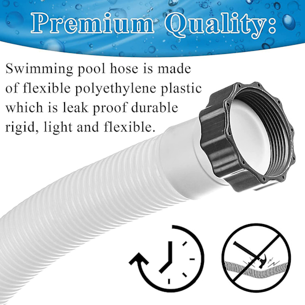 Udskiftningsflexibel Slange til Poolfilter, Poolpumpe Slange, Sugeslange