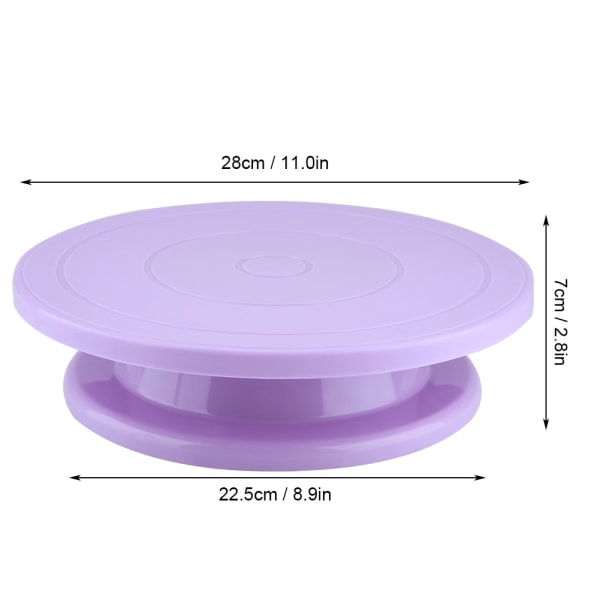 Kakedekorering Dreieskive Roterende Roterende Stativ Baking Baking Verktøysett (lilla)