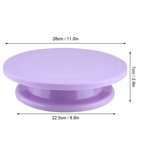Kakkukoristeluun kääntöpöytä Pyörivä Pyörivä jalusta Leivonnaisten set (violetti)