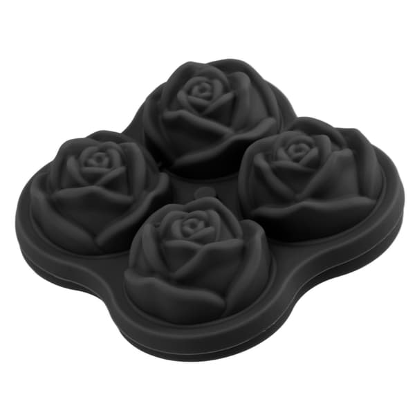 Rose Isbakke Ny Silikone 4 Gitre 4 Huller Cocktail Isbakkeforme til Restaurant Sort S