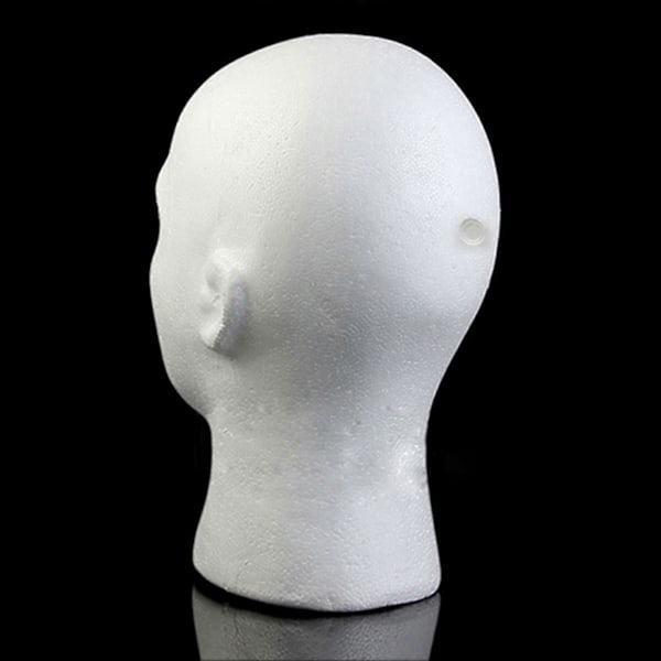 Naievear Manligt Huvud Modell för Utställning - Lättviktig Robust Styrofoam Hållbar Skum Perukställning