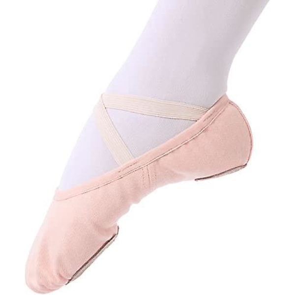 Canvas-balettskor för flickor, barn och kvinnor - Demi Pointe-baletttofflor - storlek 35 (rekommendera att göra en storlek upp)