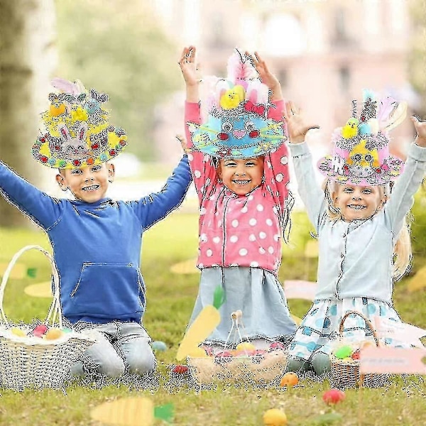 Påskfest Favörer - Gör-det-själv Påskhatt, Påskbonnet Kit - Gör-det-själv Påskbonnet Set - Gör Din Egen Påskbonnet Hatt För Påskpyssel, För Barn