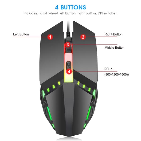 Trådbunden Mus Färgglad Ljusoptisk Gamingmus 4D Ergonomiska Datorkomponenter