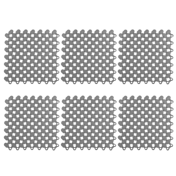 6 st 20x20cm halkfria flätfogade golvmattor för kök badrum dusch pool balkong (mörkgrå)