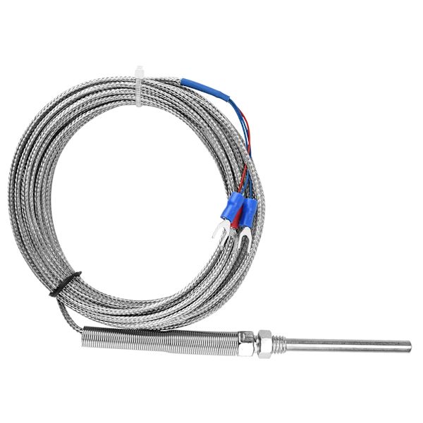 M8 gevind PT100 platinmodstand termoelement 50 mm probe temperatursensor ledning 0-400 ℃ (5 m)