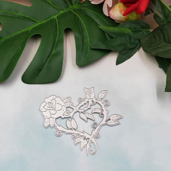 Hjerte Rose Metal Skæredør Stanser Embossing Skabeloner Scrapbooking til DIY Håndværk Papir Kortfremstilling Album Dekorativ