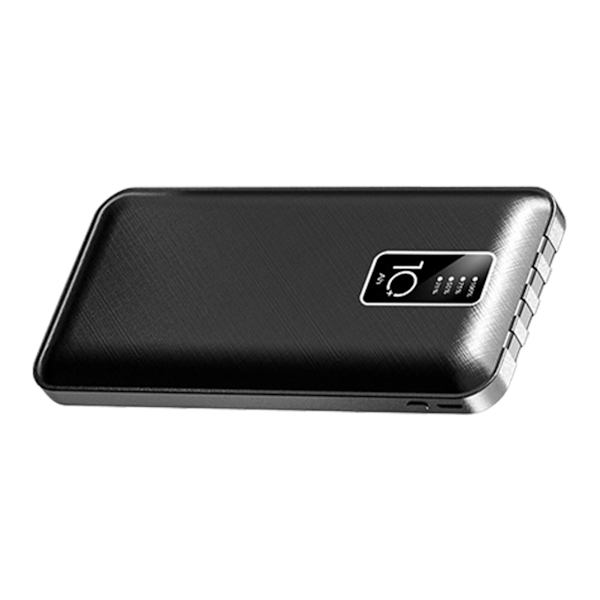 Powerbank 10000mAh kapacitet Ultratunn digital display skärm bärbar laddare för telefon surfplatta svart