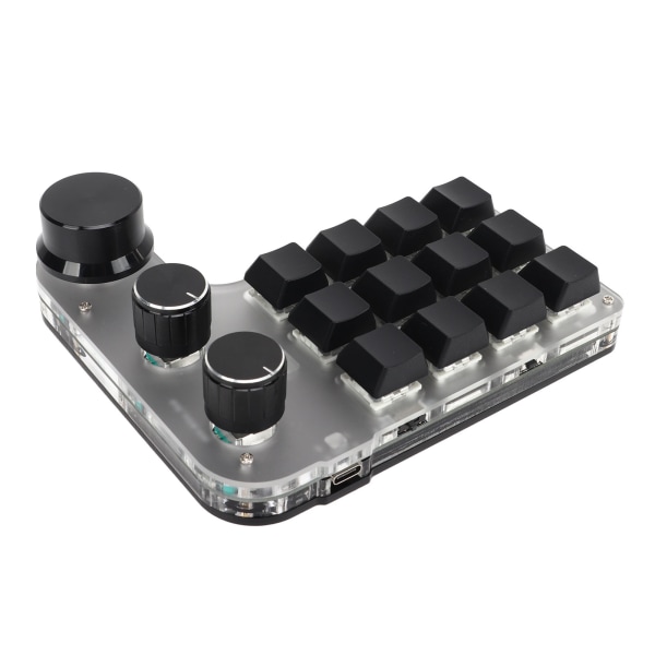 Programmerbart tastatur med RGB 3 knott 12 taster 2,4G USB-mottak Bluetooth DIY multifunksjonstastatur