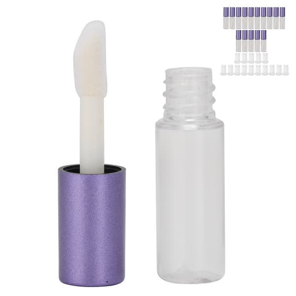 15 stycken små läppglansrör 1,2 ml läppglansflaskor provförpackade kosmetiska behållare med gummiproppar lila