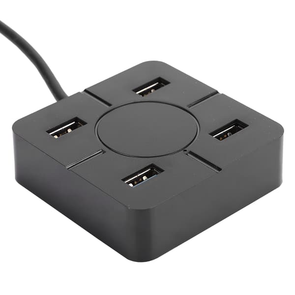Hub USB3.0 Splitter 4-i-1 Dokkingstasjon 4-Port Multipurpose Laptop Tilbehør for Utvidelse Svart