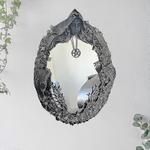 Triple Moon Goddess Veggspeil Veggmontert Speil Med Femspiss Retro Hengende Speil