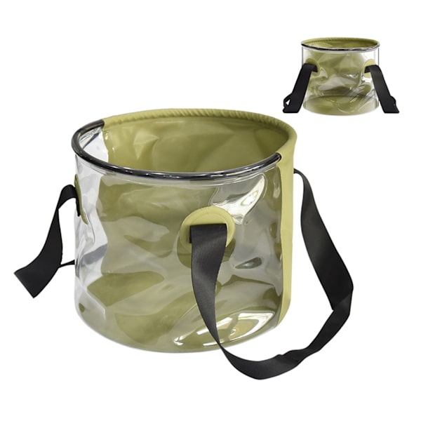 10L Fällbar Vattenhink Outdoor Camping Fiske Genomskinlig Hink Bärbar Hopvikbar Vattenförvaringsväska