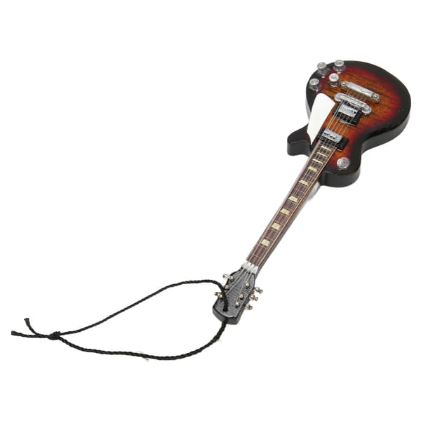 Miniatyr elgitarr modell utsökt trägitarrprydnad för musikfestival bröllopsfestdekoration